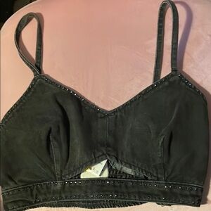 Black Studded Zara Top M